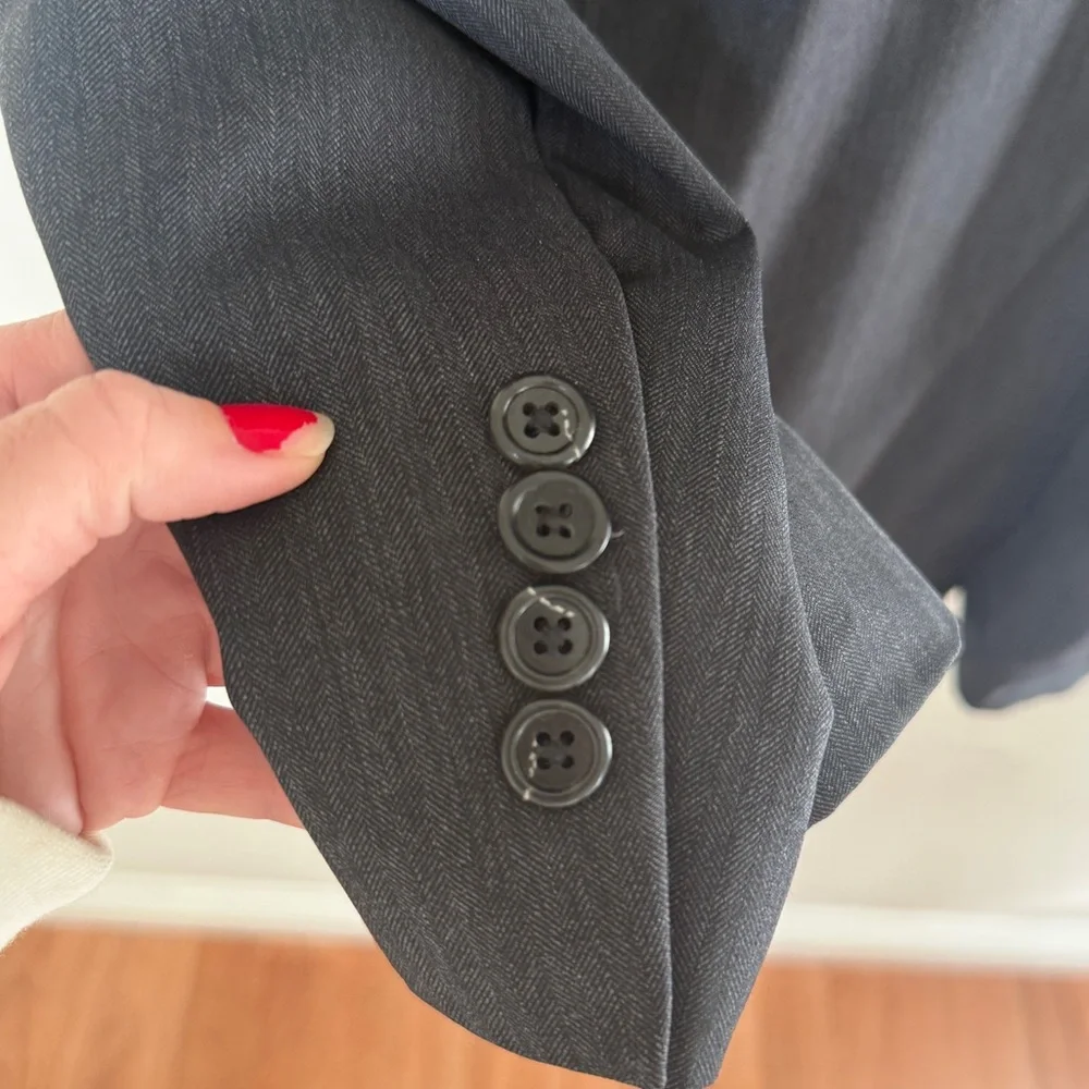 Brooks Brothers Wool Striped Grey Suit Jacket Blazer Single Breasted 50L